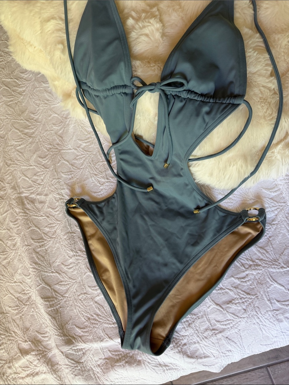Victoria's Secret Girls' One-Piece Swimsuit in Slate Teal